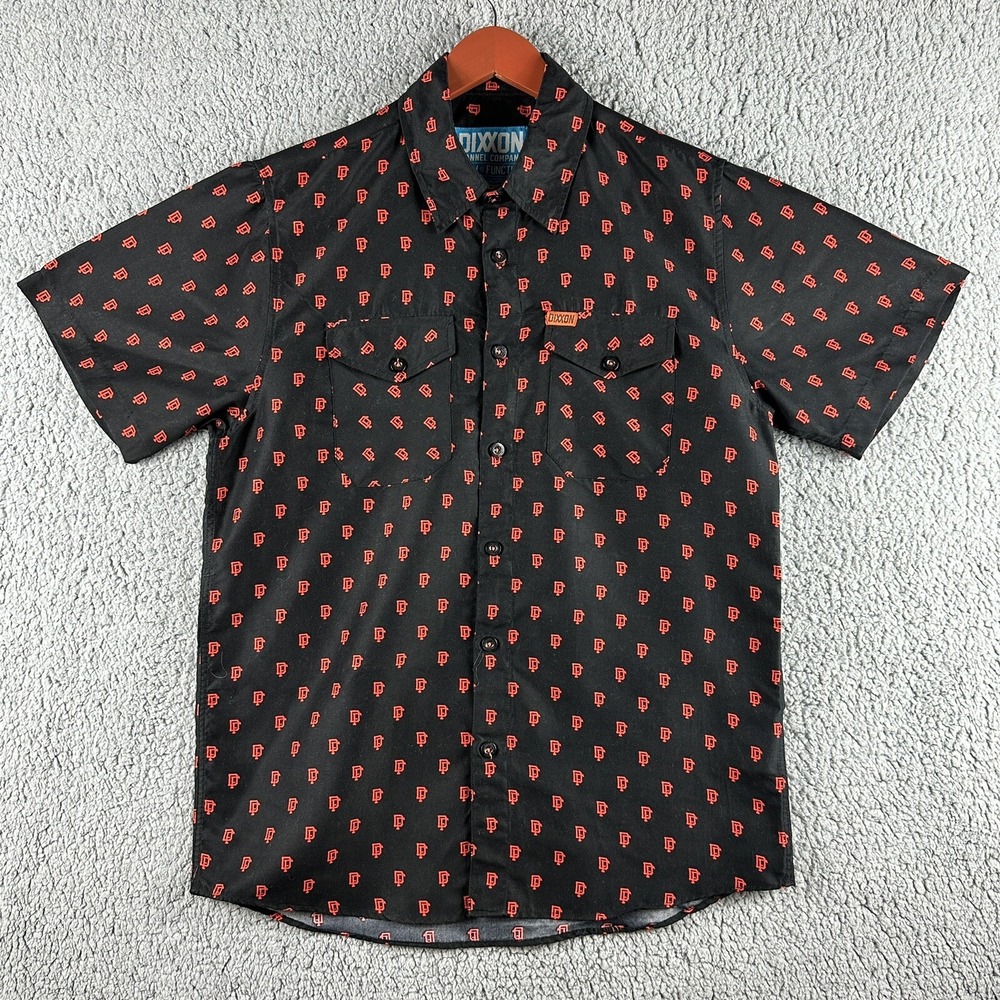 Dixxon Flannel Company "Form and Function" Mens M Logo All Over Print Button Up